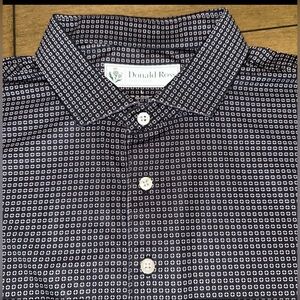 Donald Ross Sportswear Mens L Dartmouth Geo Print Performance Golf Polo Black